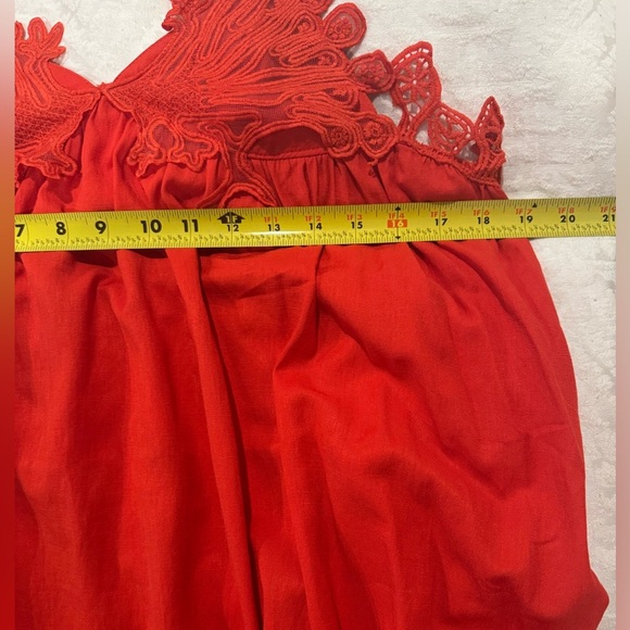 Marabelle Red Lace embroidered detail Dress open back - Picture 6 of 8